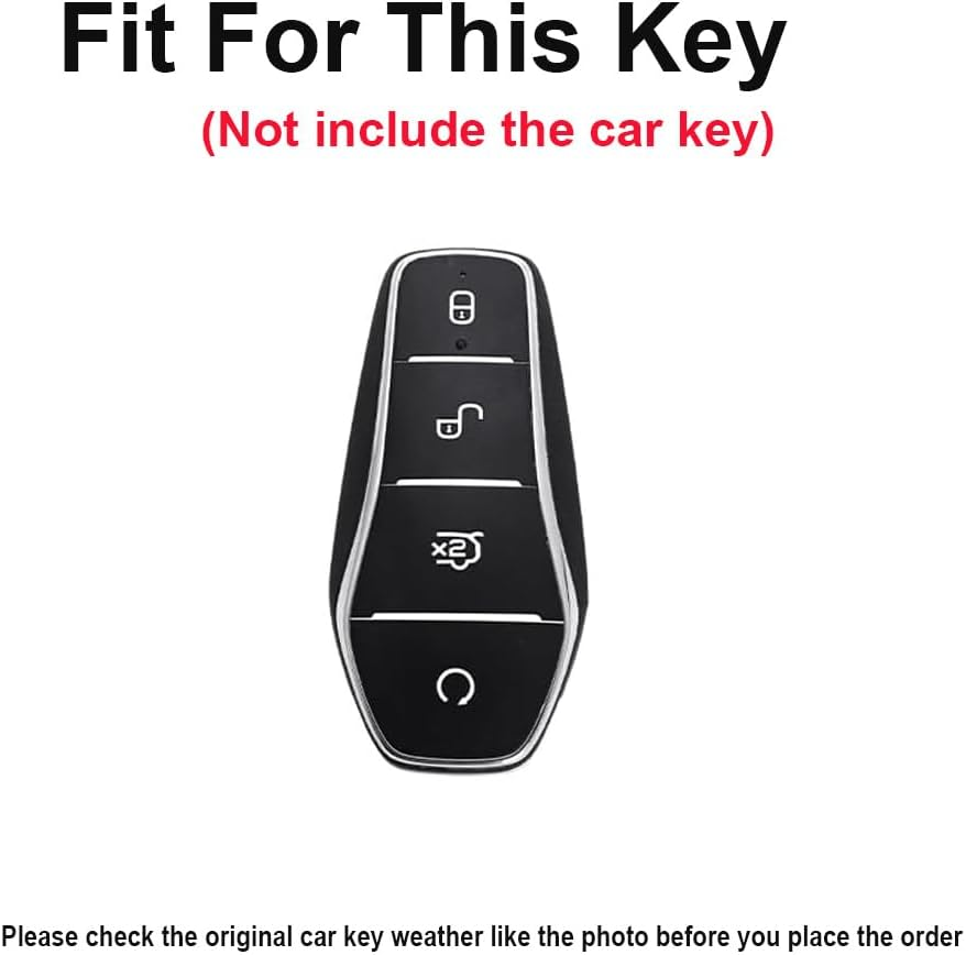 Smart Remote Car Key Case Fit for BYD Atto 3 Han Tang Dolphin Yuan Qin Seal Dolphin Song Pro-Dm-I Key Cover Keychain Protective Key Shell Plating Key Fob Holder Keyring 4 Buttons a Pink - A-Black image number 4