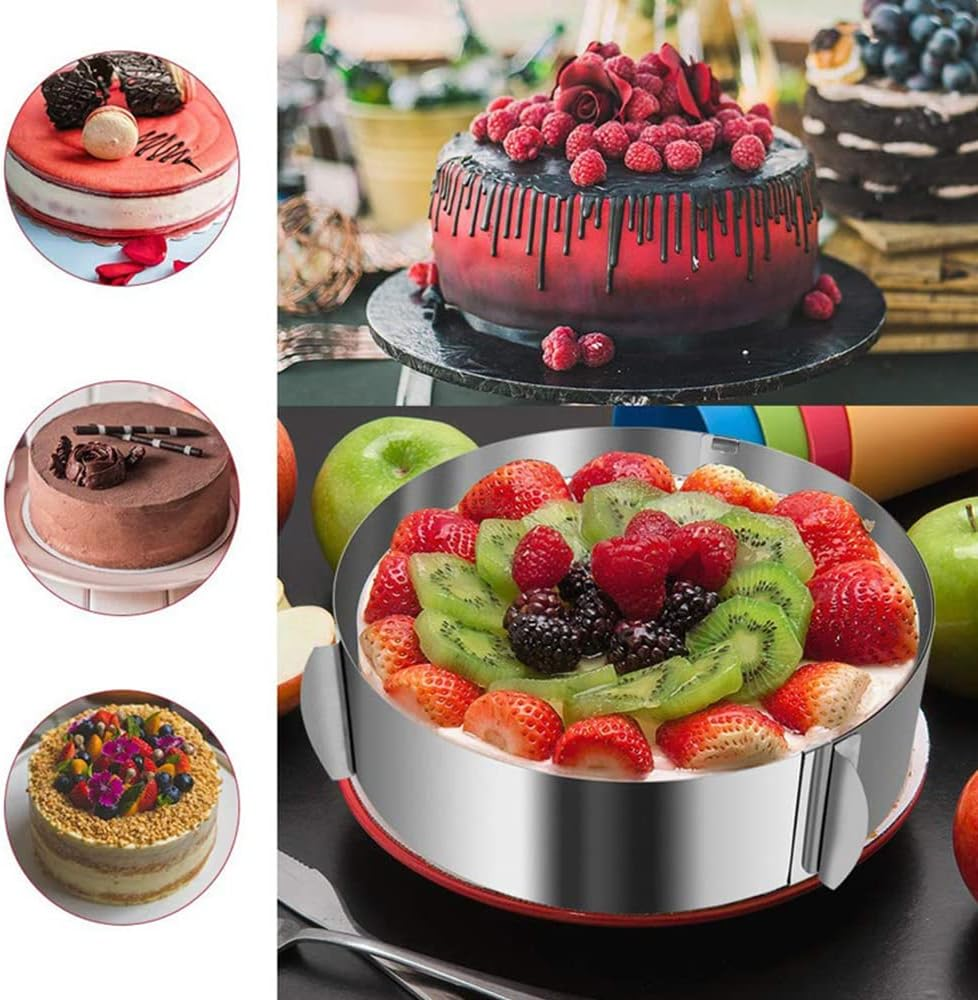6In-12In Cake Mold round Adjustable Stainless Steel Baking Cake Ring for Mousse