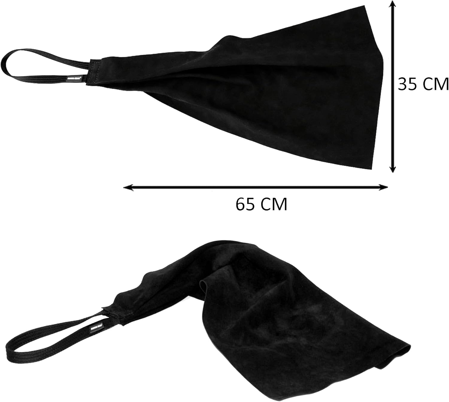 Dingo Gear Leather Bite Rag with 1 Handle Prey Drive Dog Training Tug Black 65 Cm S00487 image number 4