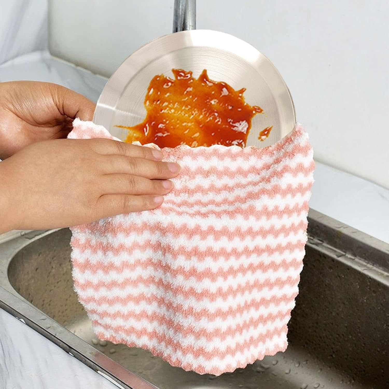 CVDYWDJIE Pack of 3 Stainless Steel Plates and 2 Cleaning Cloths, Cat Food Bowls, Pet Food Bowls, Shatterproof Trays, Pet Feeding Tools image number 2