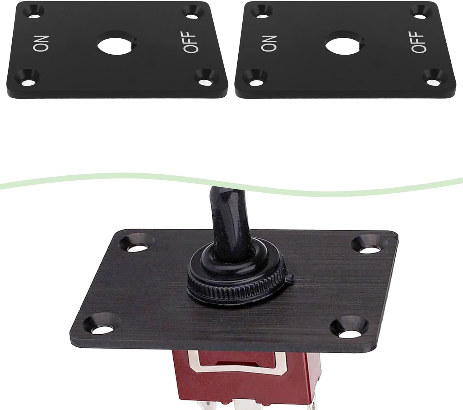 2Pcs Toggle Switch Panel On-Off Bracket Mounting Holes 12Mm with Screws Aluminum Alloy for Most Caravan Marine Boat Car Trailer RV image number 3