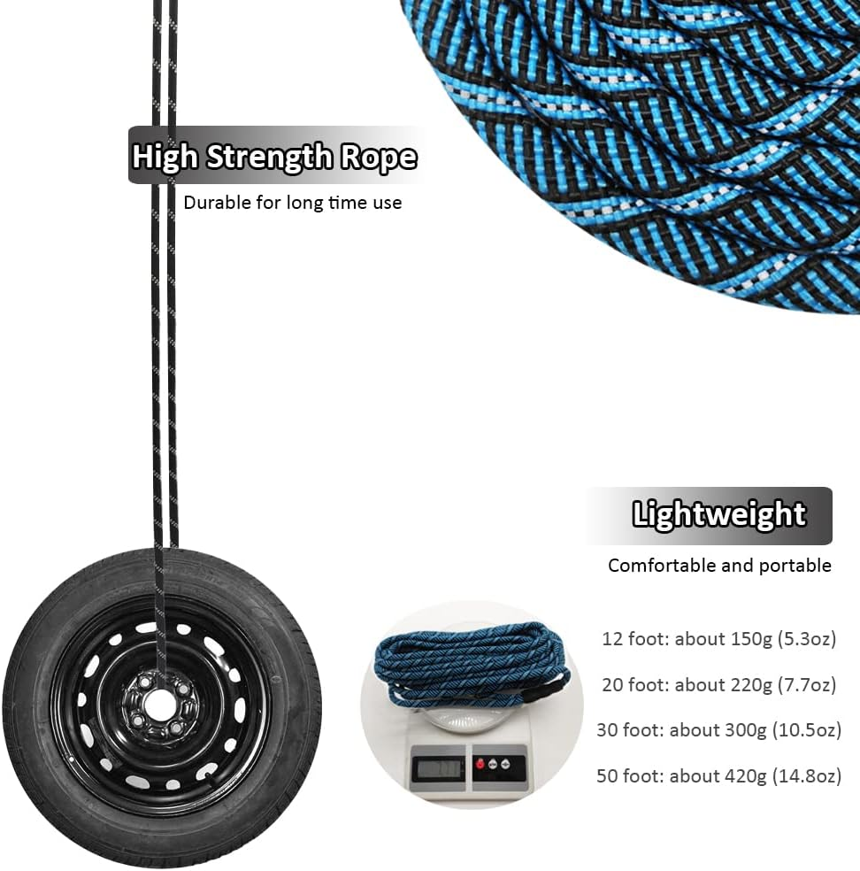 Anti-Choking Long Slip Lead Dog Leash 12FT/20FT/30FT/50FT, Reflective Nylon Rope Training Leash for Medium Small Dogs Outdoor Behavior Active Playing (30Ft, Blue) image number 4