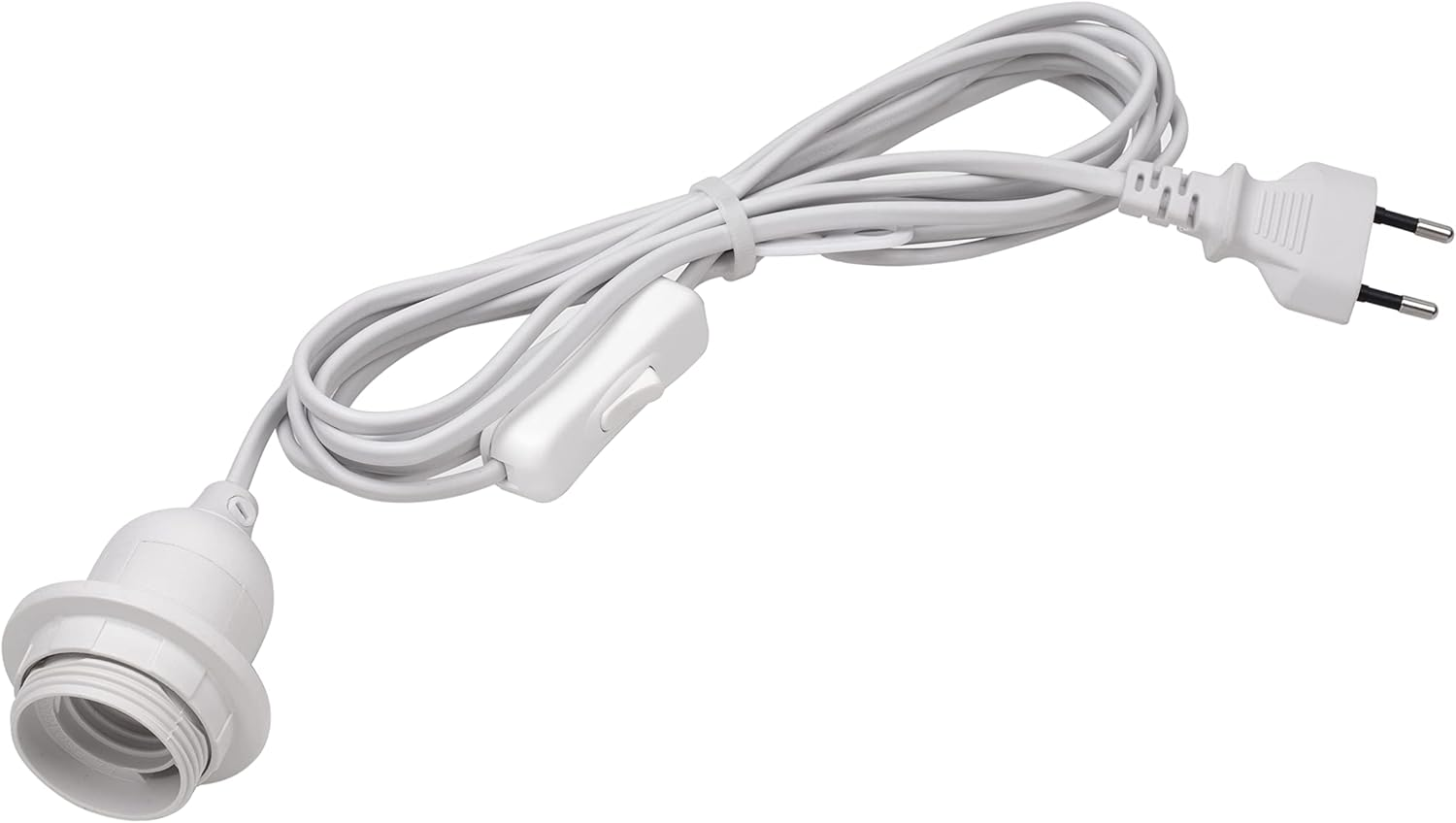 Meister Lamp Holder E27-5 Metres - White - with On/Off Switch - Ideal for DIY Projects - Suitable for Floor & Pendant Lamps/Lamp Suspension with Switch/Cable for DIY Light / 7443870 image number 4