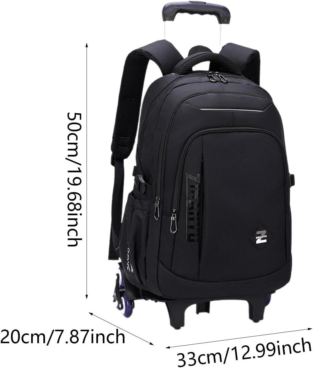 Vsenkes Rolling Backpack Computer Bag Portable Adjustable Straps, Wheeled Laptop Backpack, Trolley Suitcase for Overnight, Business image number 1