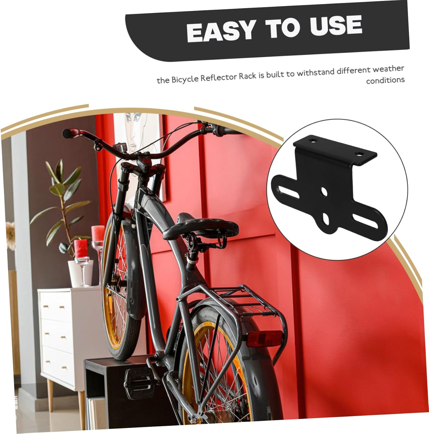 Anneome Bike Reflector Mount Shaped Reflector Holder for Mountain Easy Installation Bracket Safety and Visibility image number 3