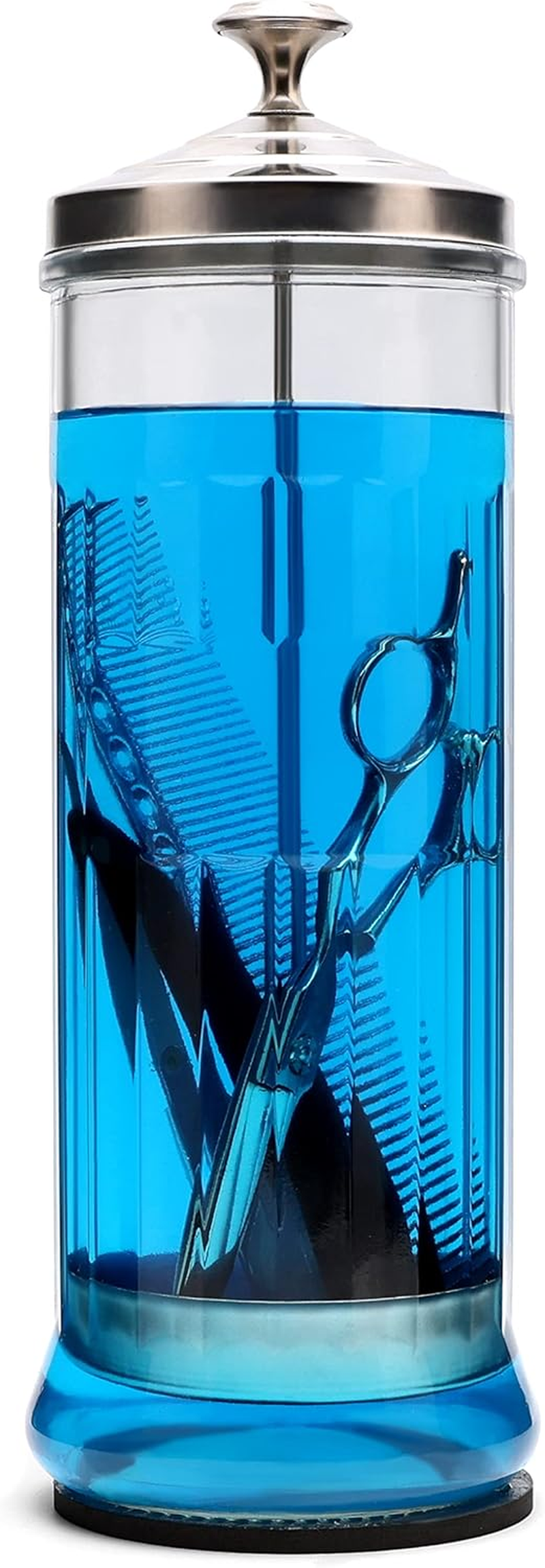 ZIBARBER Glass Disinfectant Jar, 50 Oz Large Sterilizing Jar for Manicure & Pedicure Implements, Salon Barber Tools - 11.7"H X 3.8"W image number 6