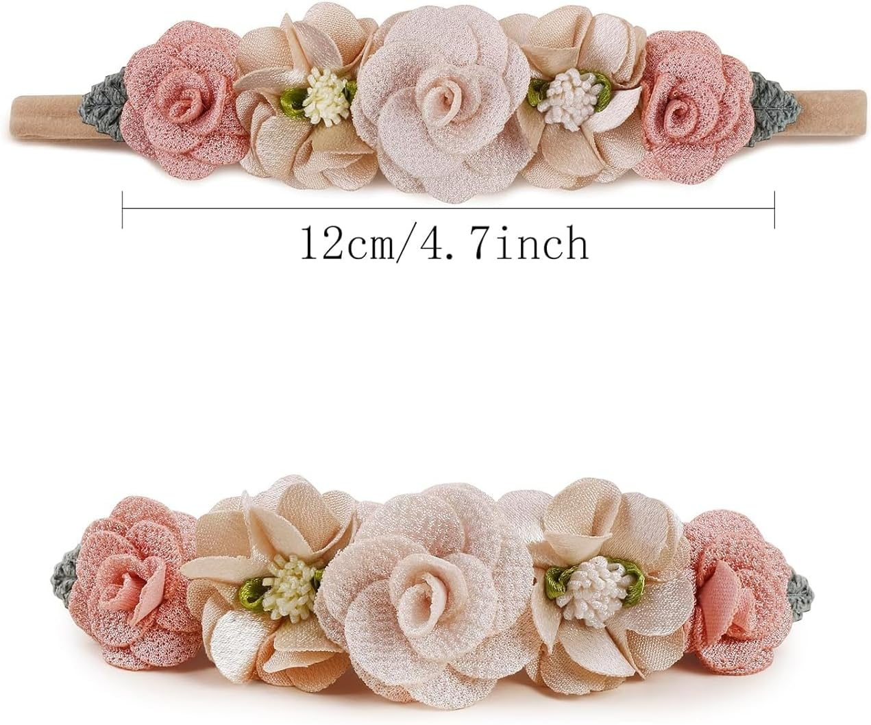 New Model Baby Girl Nylon Headbands Nylon Flower Elastic Hairbands 3Pcs Hair Accessories for Newborn Infant Toddlers