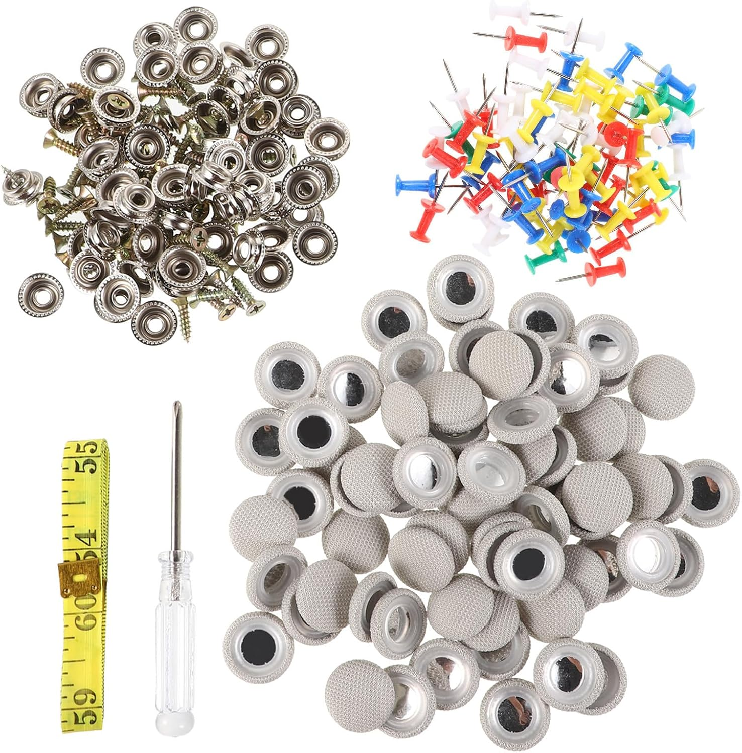 Alipis 70PCS Car Ceiling Fabric Repair Kit with Gray Plaid Headliner Clips, Car Roof Liner Fixing Pins for Interior Headliner Replacement and Auto Roof Lining Repair in Vehicles image number 1