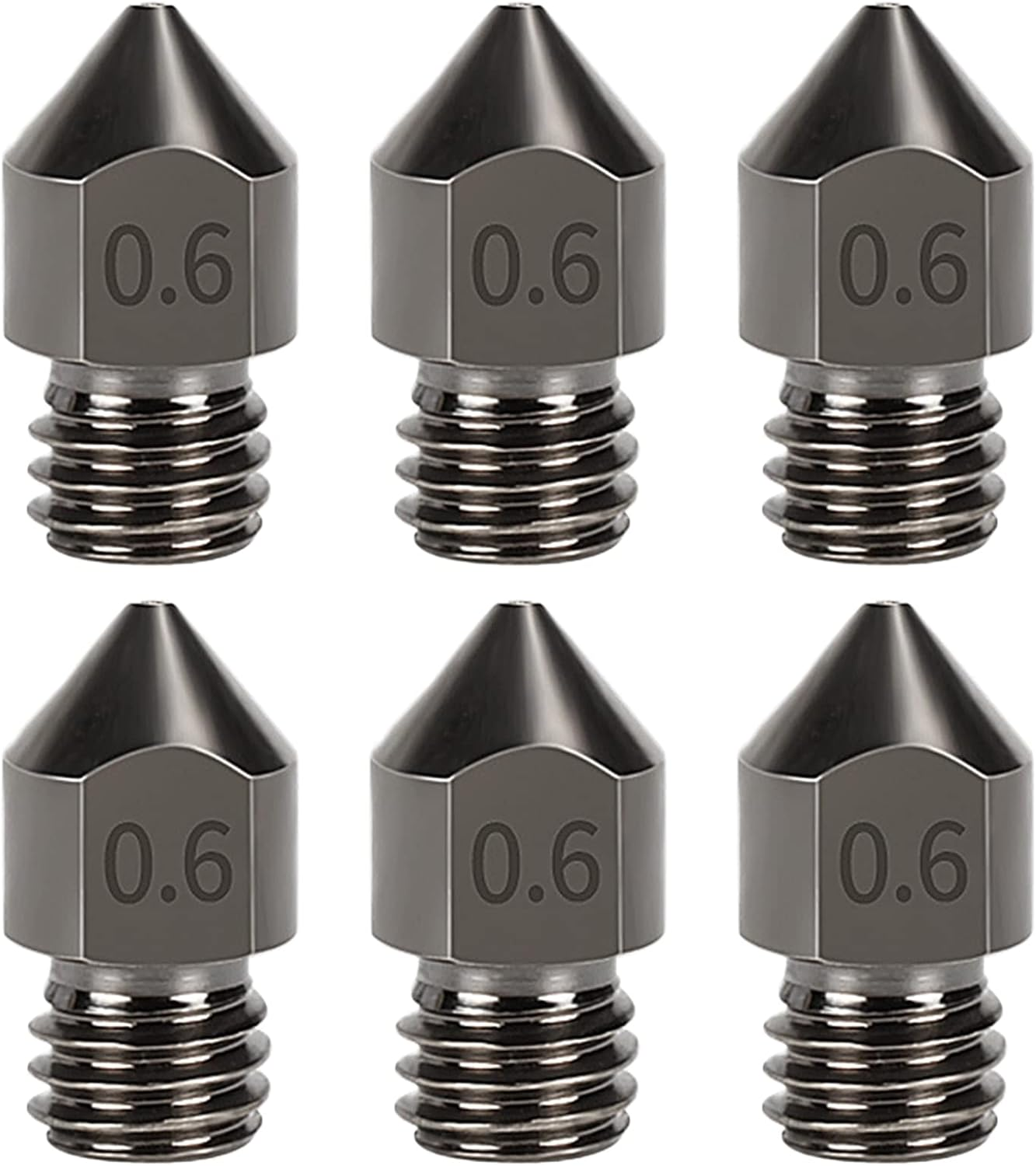 Acbbmns 3-Pack Hardened Steel Nozzle 0.4 Mm/1.75 Mm 3D Printer MK8 Nozzles Fit for Makerbot Creality CR-10 Ender 3 (0.4Mm, 3-Pack)
