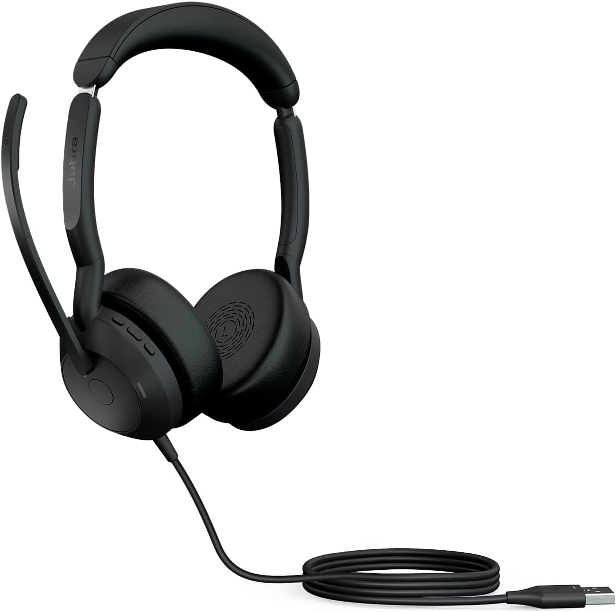 Jabra Evolve2 50 Wired Stereo Headset with Jabra Aircomfort Technology, Noise-Cancelling Mics, and Active Noise Cancellation - Works with All Leading UC Platforms Such as Zoom and Google Meet - Black image number 6