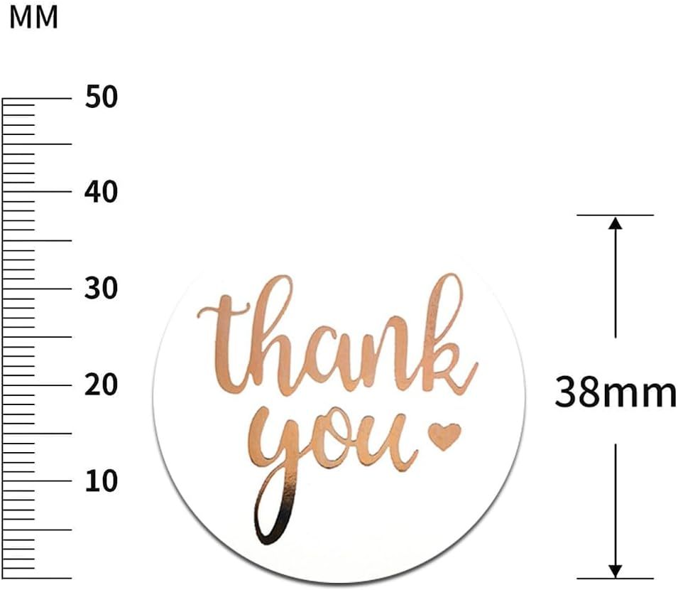 2 Rolls of 3.8 Cm Thank You Stickers,1000 Pieces Foil Stamped Thank You Stickers for Bakery Packaging,Envelope Seals, Small Business, White Sticker Labels for Wedding, Birthday, Party Gift Wrap Bags image number 5