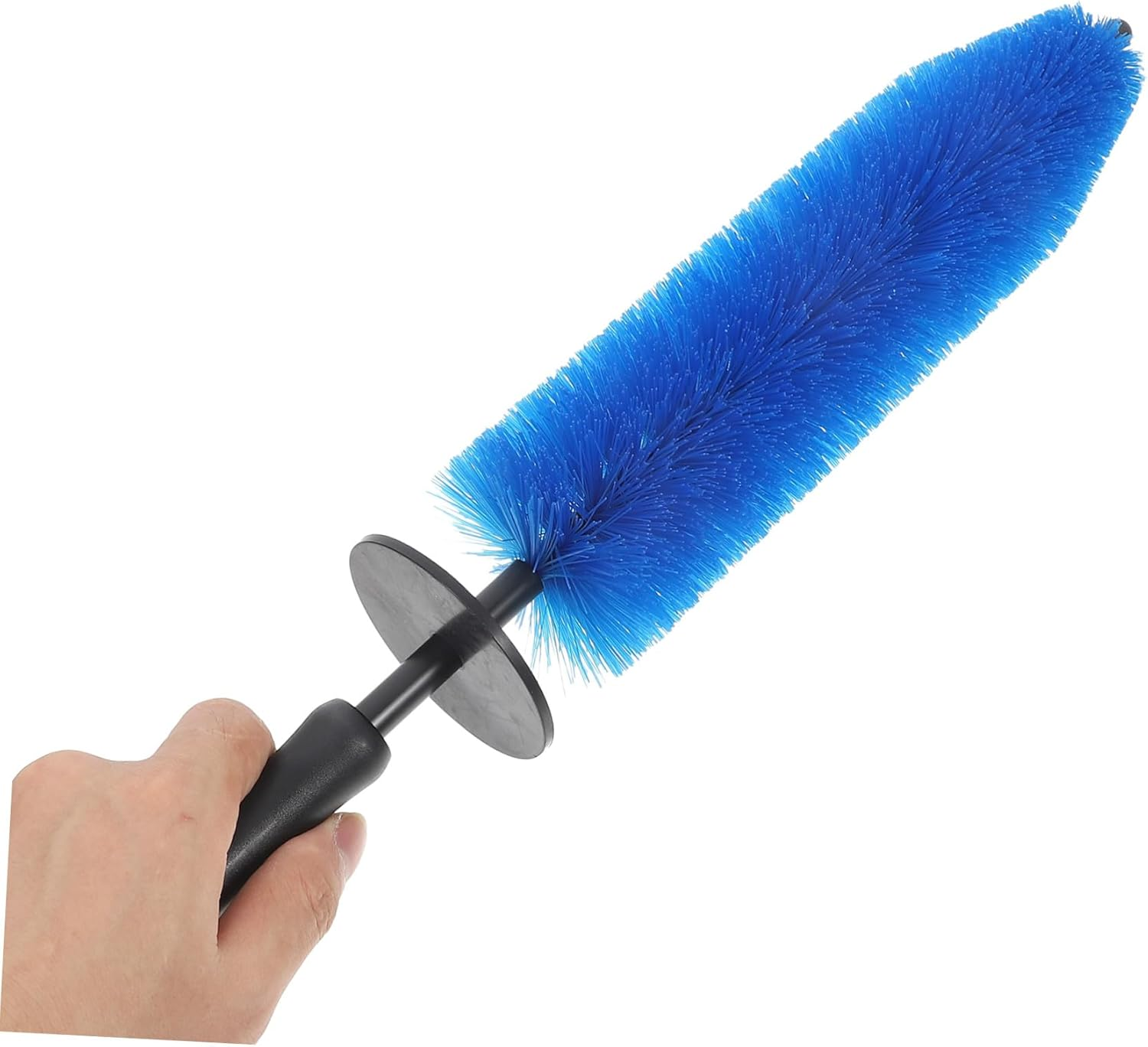 JEWEDECO Car Wheel Rim Brush Portable Detailing Tool for Automotive Cleaning Blue Car Tire Brush with Fine Bristles for Wheel and Rim Maintenance image number 2