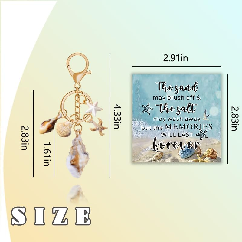 YALLNASL Seashell Bag Charms for Tote Bags Beach Accessories for Purse Backpack Men Women Inspirational Beach Keychains