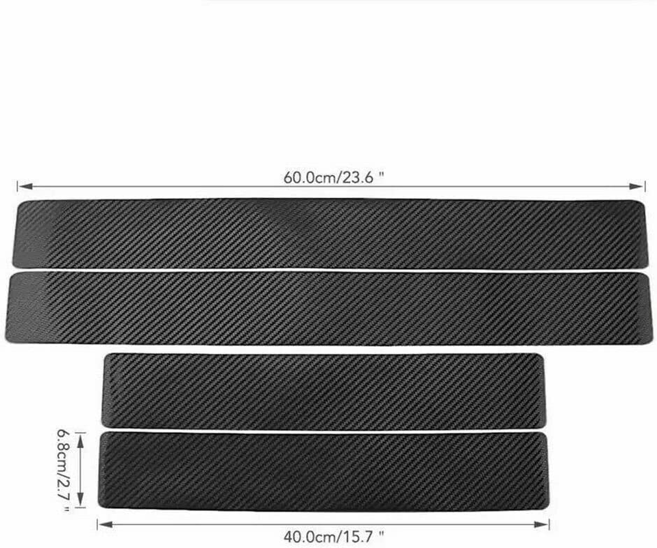 4D Carbon Fiber Car Sticker Door Sill Side Scuff Plate anti Scratch Protector image number 6