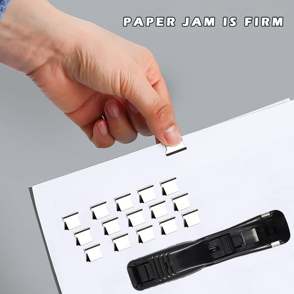 Modixun Clam Clip Dispenser with 208 Reusable Refill Clips, Will Not Damage Your Papers, Binder Clips Paper Clips for School Office, Black