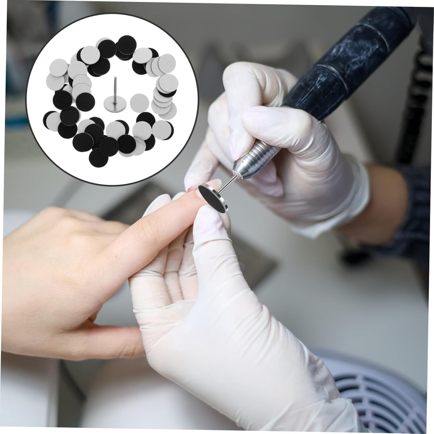 PACKOVE 60Pcs Nail Sanding Discs Set for Callus Remover 20Mm Replacement Sandpaper Discs for Electric Foot File Suitable for Pedicure and Nail Care image number 4