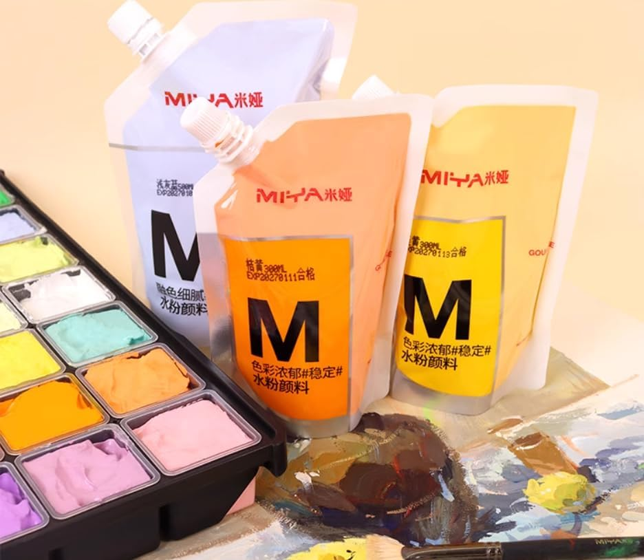 AOOK 500ML MIYA HIMI Jelly Gouache Paint Refill 1 Bag Colors Non Toxic Paints for Artists, Students, Opaque Painting (500 ML WHITE) image number 1