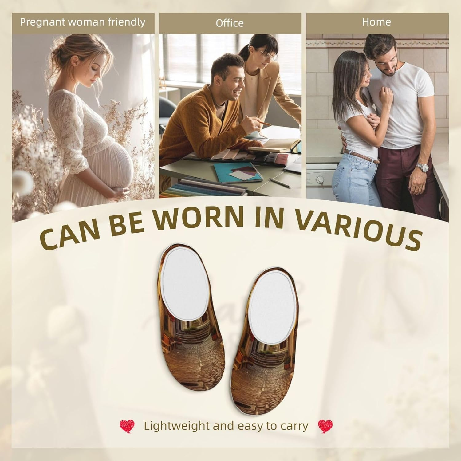 Italian Old Street Print Versatile Use anti Pilling Washable Slippers for Women Men Cozy Stylish Shoes, Black, 5 image number 3