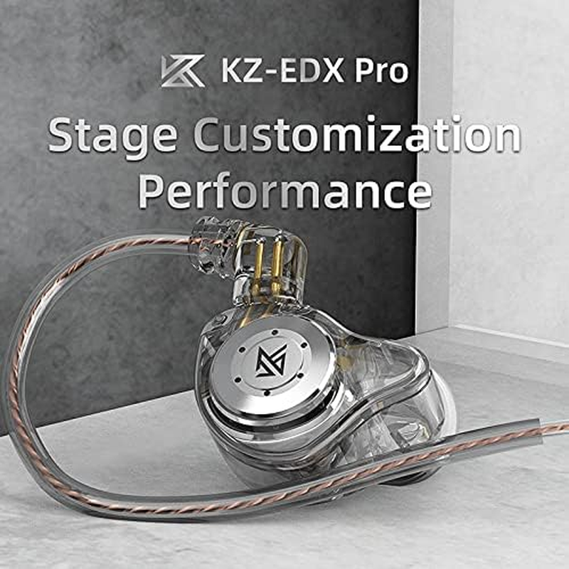 KZ EDX PRO in Ear Monitor Headphones 10Mm Dual Magnetic Dynamic Driver, KZ Earbuds 1DD with Resin Housing for Musician Audiophile Gift Set (No Mic, Clear) image number 6