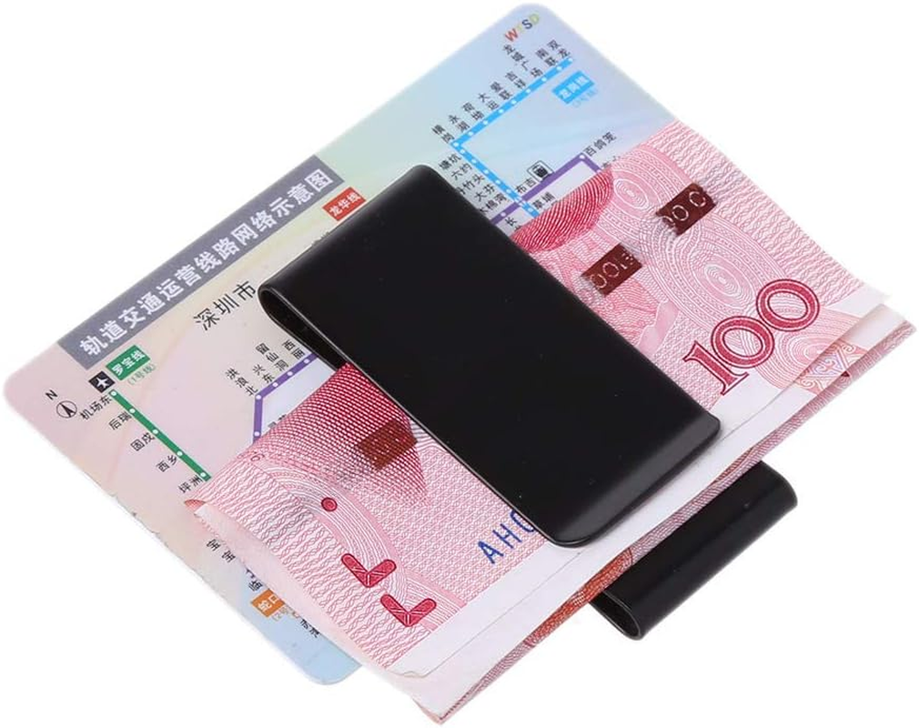 [Xinsheinelry] Stainless Steel Double Sided Money Clip Wallet Wallet Credit Card ID Holder Neck Leather Jewelry Clear Girls Transparent Wallet Keychain image number 3