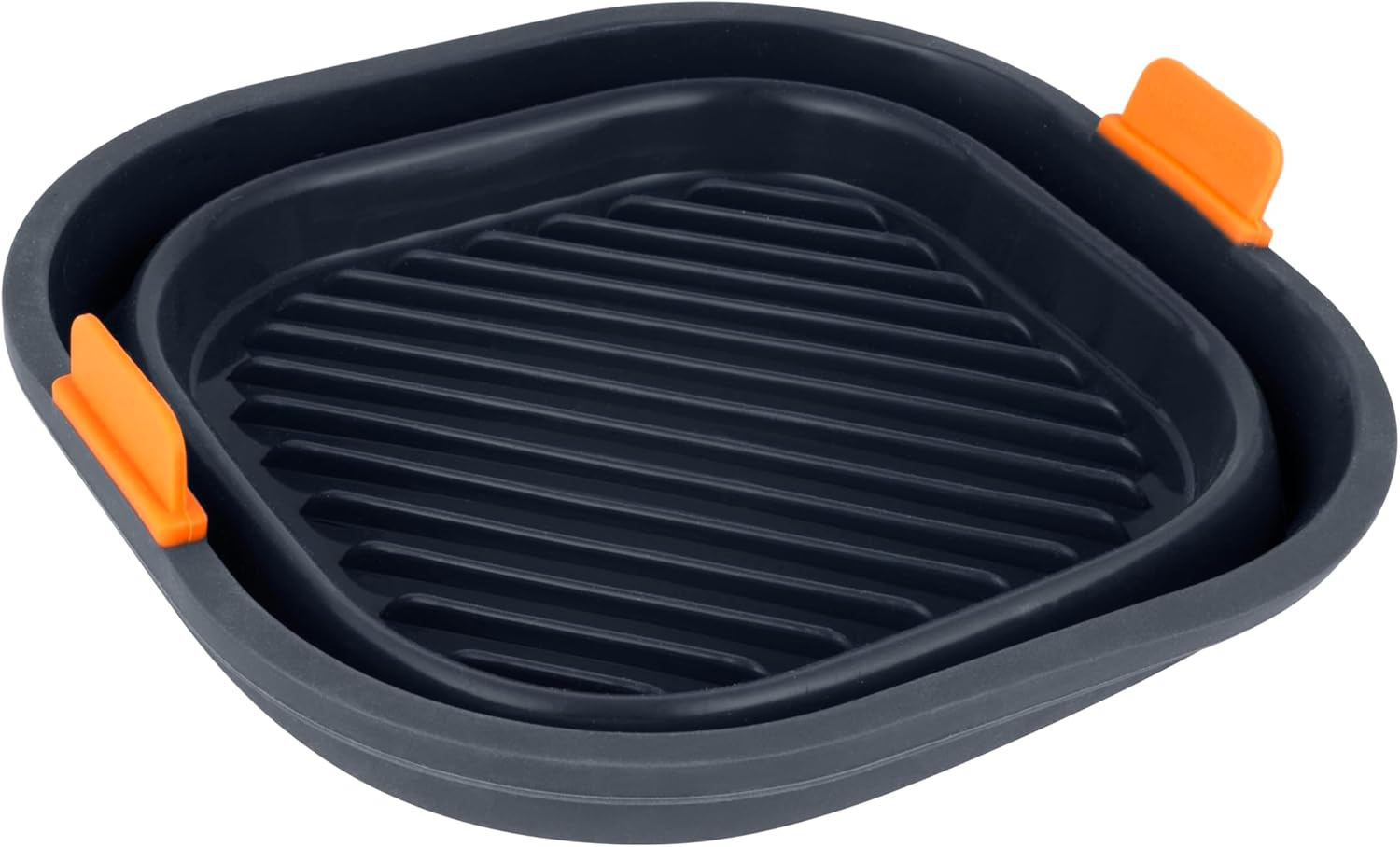 Bakemaster Silicone Collapsible Square Air Fryer Insert, 21 X 21 X 6.5Cm, Grey image number 3