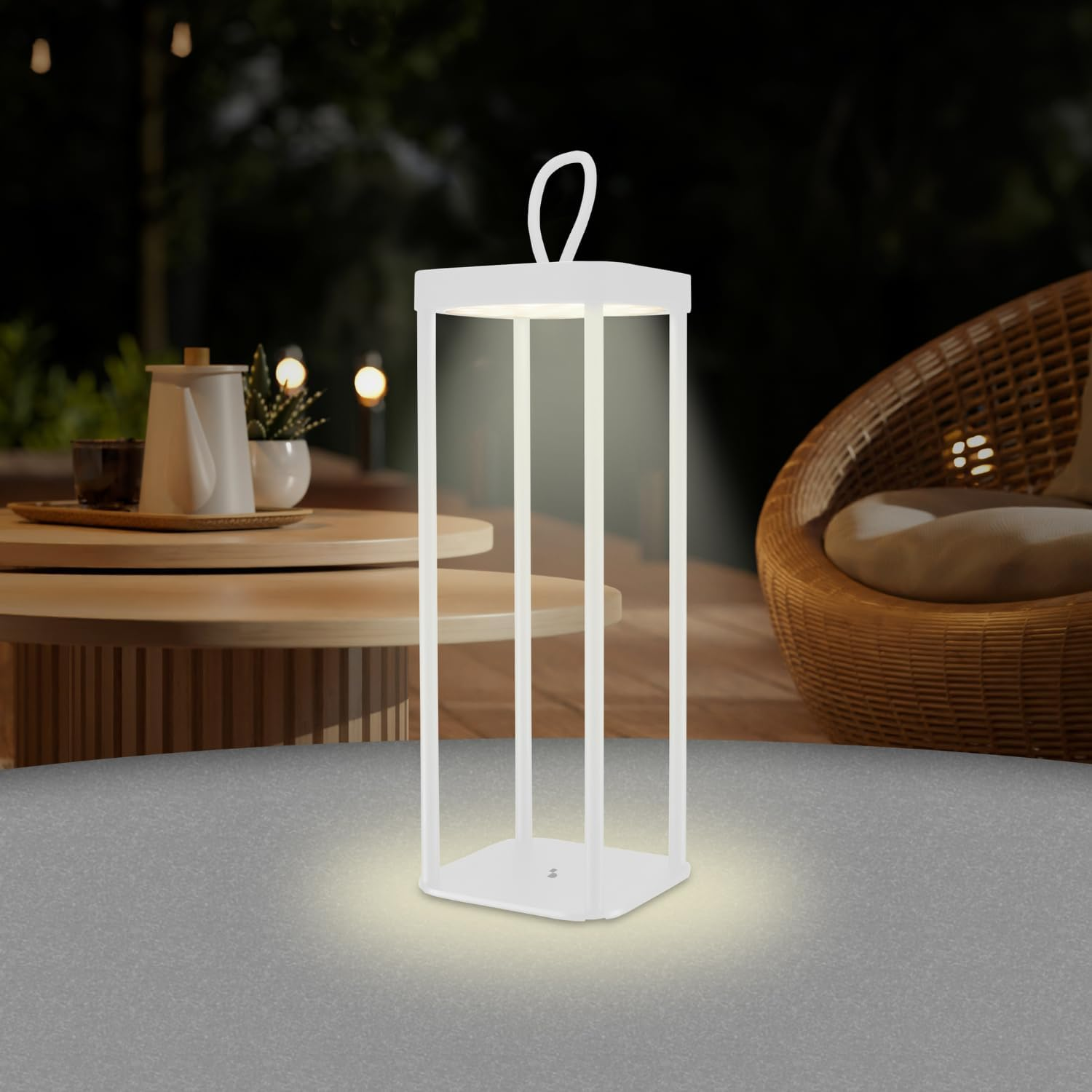 BEPER P207ILI101 Rechargeable LED Lantern for Outdoor and Indoor Use, 25 Warm Light Leds, Adjustable Intensity, IP44, USB Type-C Included, Battery Life up to 12 Hours
