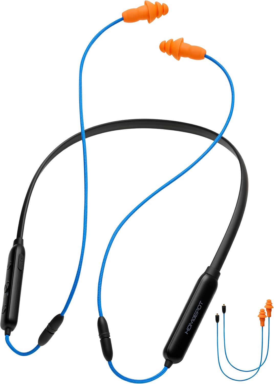 Homespot Noise Reduction Wireless Neckband Headphones with Replaceable Earbuds (Extra Set Included) - Qualcomm Aptx HD, 27Db NRR, CVC Noise Cancelling Mic & 20H Playtime for Work Safety OSHA Compliant image number 3