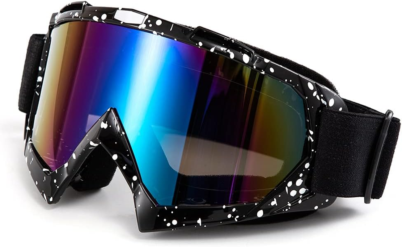 APEBAZY Motorradbrille Motocross Brille Dirt Bike Crossbrille ATV off Road Racing Mx-Fahrbrille Reitbrille Winddicht anti Fog UV Skibrille - Mg92-Spotted Frame Color Lens image number 3