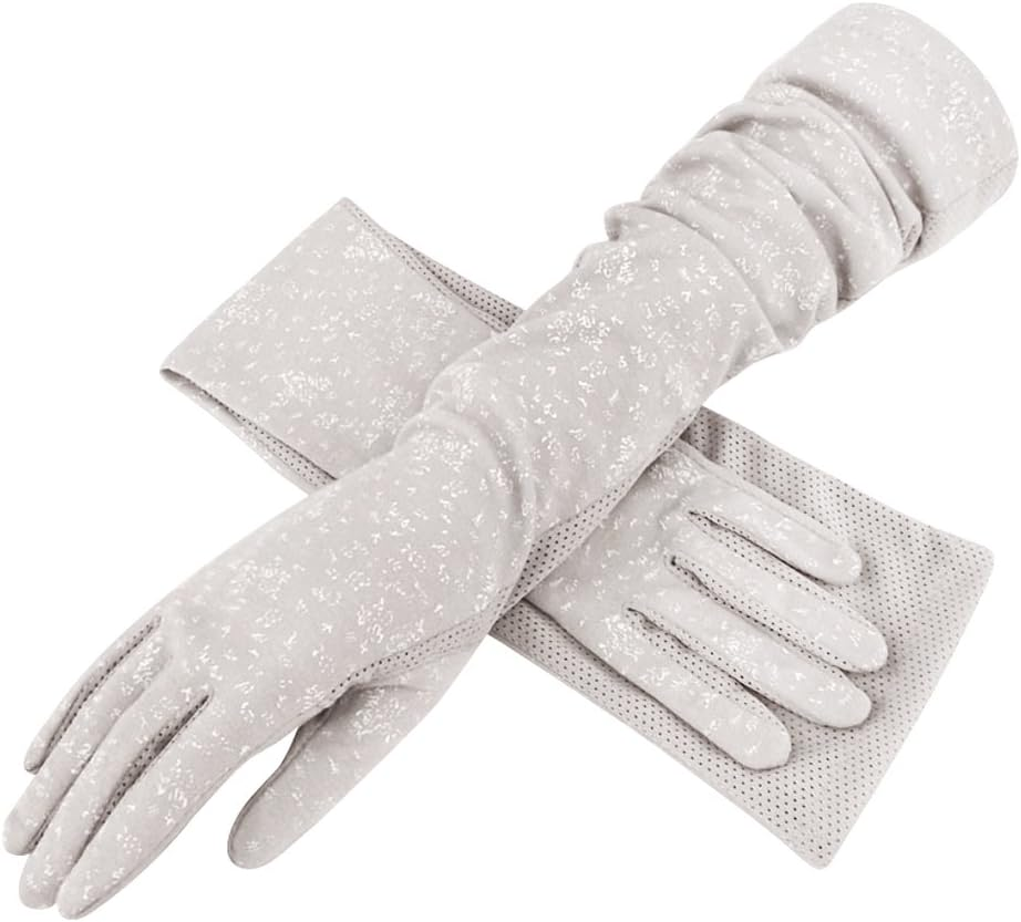 Womens Sunblock Long Driving Gloves Cotton UV Sun Protection Full Finger Gloves Arm Sleeve Cover