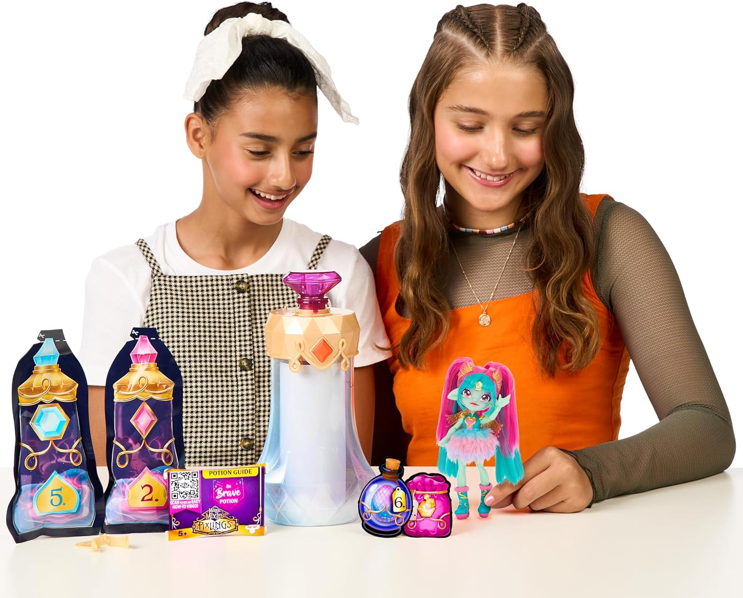 Magic Mixies Pixlings. Amber the Dragon Pixling. the Unicorn Pixling Create & Mix a Magic Potion That Magically Reveals a Beautiful 16.5Cm (6.5") Pixling Doll inside a Potion Bottle! image number 2