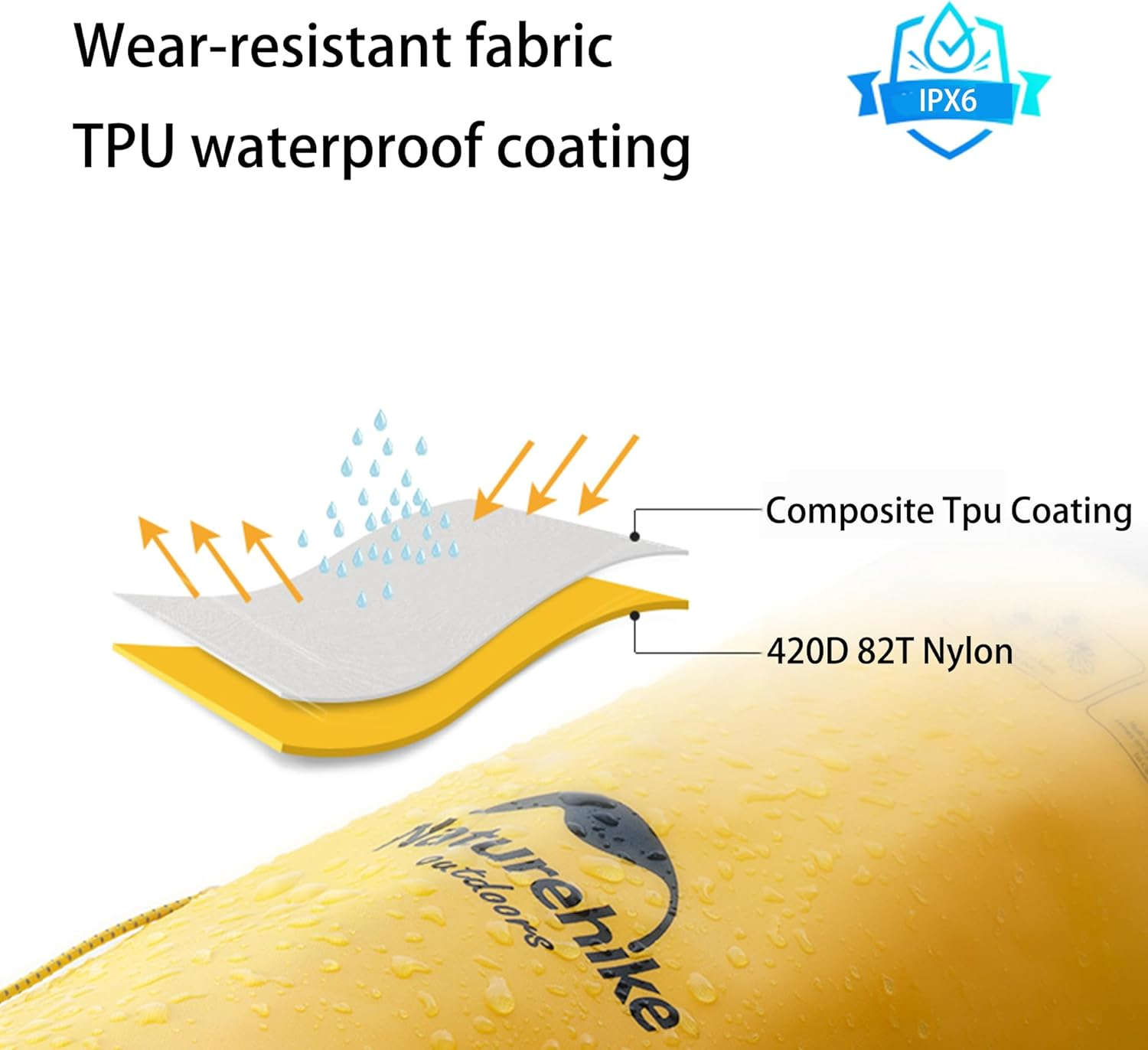 Naturehike Waterproof Backpack for Men, Hiking Backpack Waterproof Outdoor Day Pack, Lightweight Camping Travel 20L/30L/40L image number 3