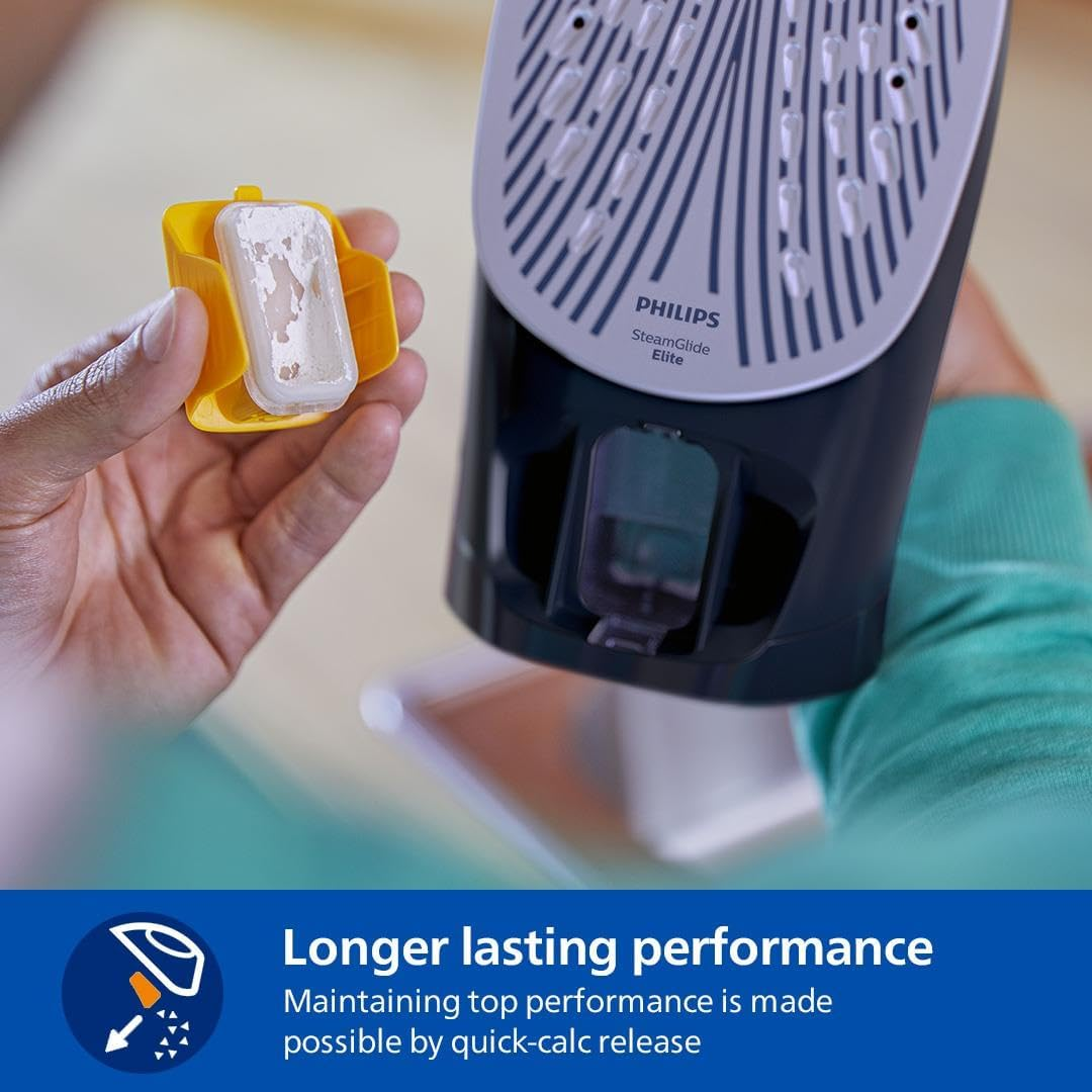 Philips Azur 7000 Series Steam Iron - 2400W, 50G/Min Steam, 250G Steam Boost, Vertical Steam, Steamglide Elite Soleplate, Blue/Yellow (DST7060/20) image number 5