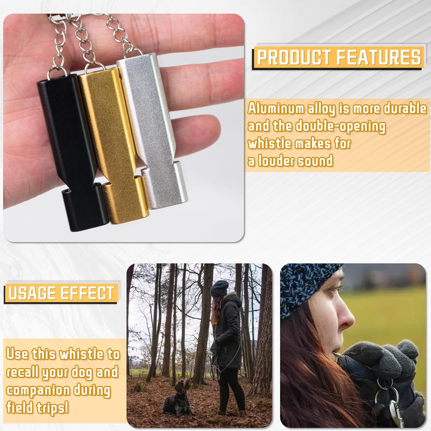 NEETUE 6 PCS Whistles for Adults with Lanyard, Black Whistle, Storm Whistle, Squeeze Boat Whistle, Hiking Whistle Safety Whistle, Whistles for Adults Emergency, Bear Whistle to Scare Bears image number 3