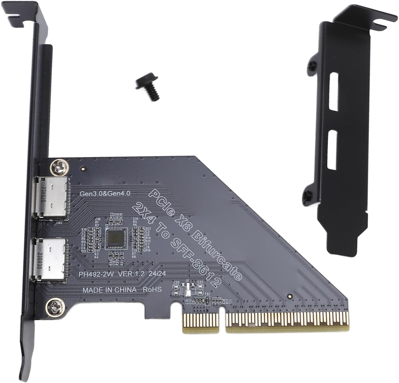 Pcie X8 to Oculink Card, 8 Lane 128 Gt/S Interface, Plug and Play, Bootable Device, Supports Pcie 4.0, 8.1, 10, 11, Server 2019, Linux 5.11 image number 2