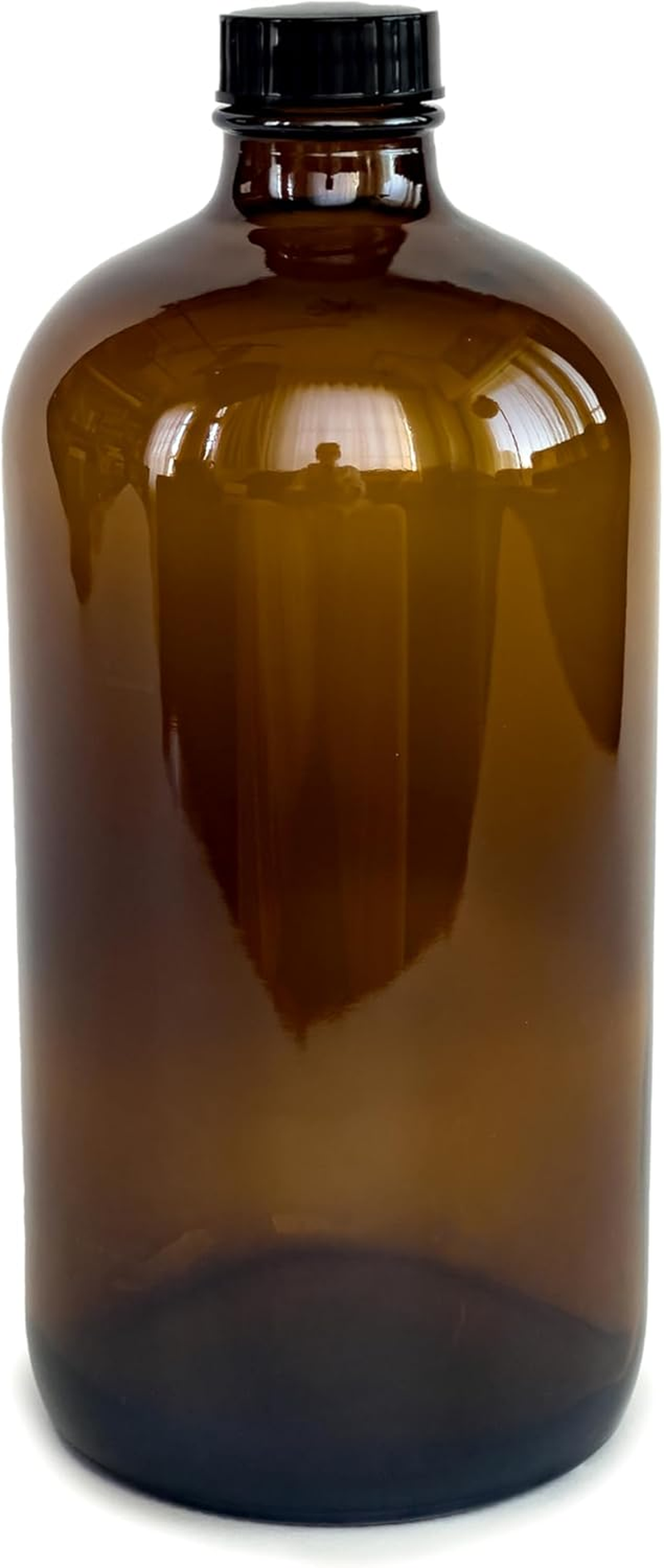 Vivaplex, 2, Amber, 32 Oz Glass Bottles, with Lids image number 5