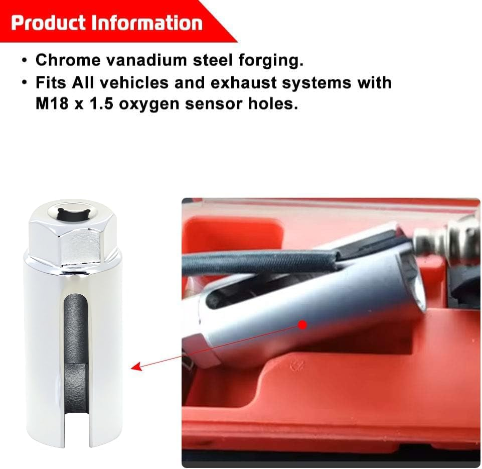 Oxygen Sensor Socket A7841F-FBA Offset Wrench Remover Tool and Thread Chaser Set 5 PCS Set image number 5
