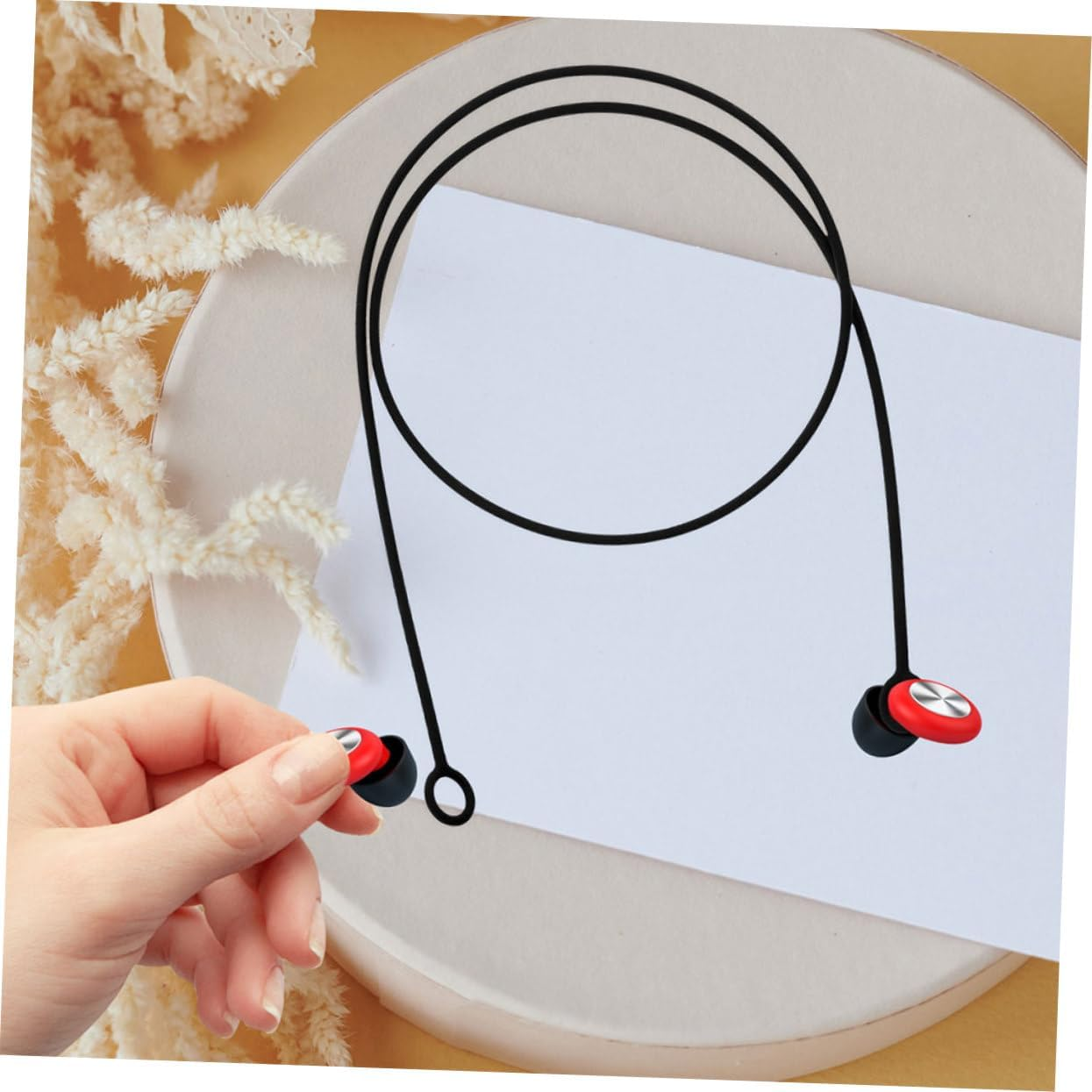 Earbud Lanyard Silicone Flexible Strap Detachable Replacement Cord for Earplugs Holder Use Earphone Shooting Sleeping Scenario