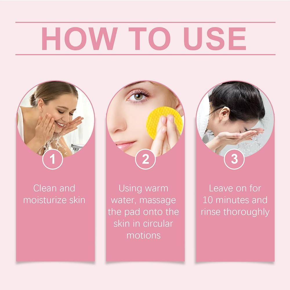 Acid and Turmeric Cleansing Pads, 40 Pcs Cleansing Turmeric Pads, Turmeric Exfoliating Face Scrub Pads (1 Pcs) - 2 Pcs image number 6