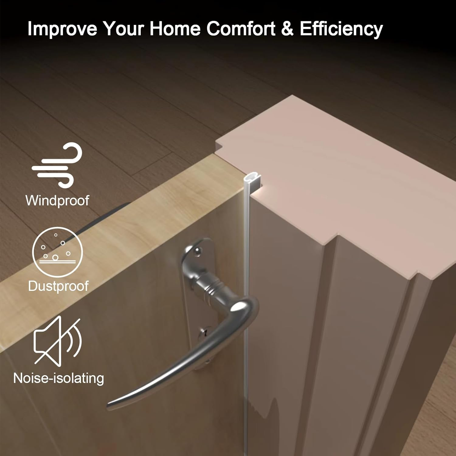 6M White D-Shape Rubber Door Sealing Strip, Self-Adhesive Soundproof Door Seal, Insulation Draught Excluder Tape for Doors Windows, Door Weather Stripping Replacement for 2.5-6Mm Gap