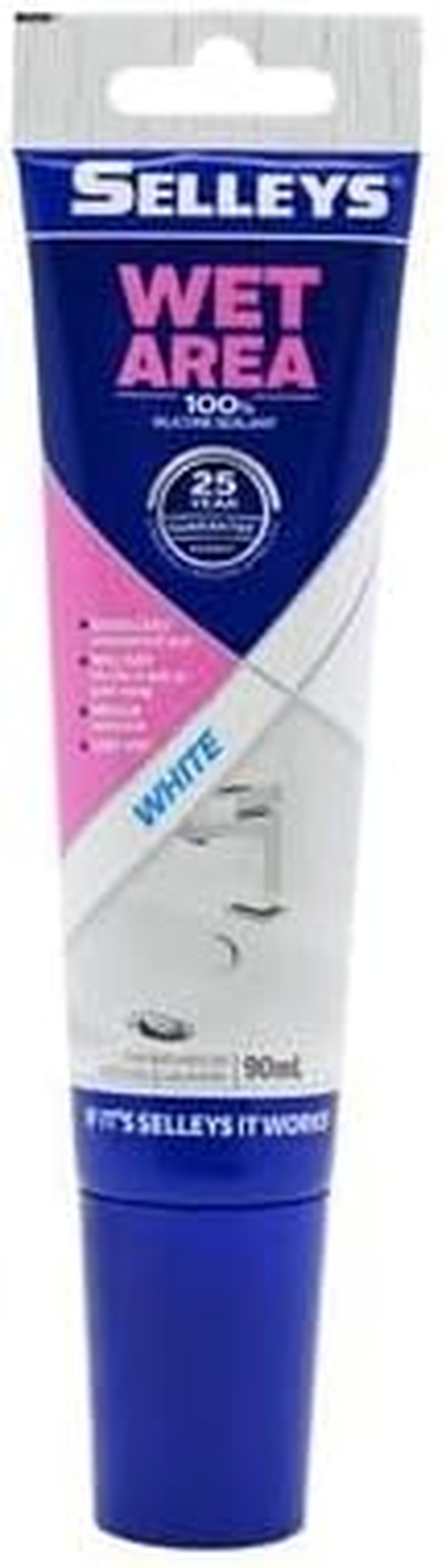 Selleys Wet Area Silicone Sealant 90 Ml, White