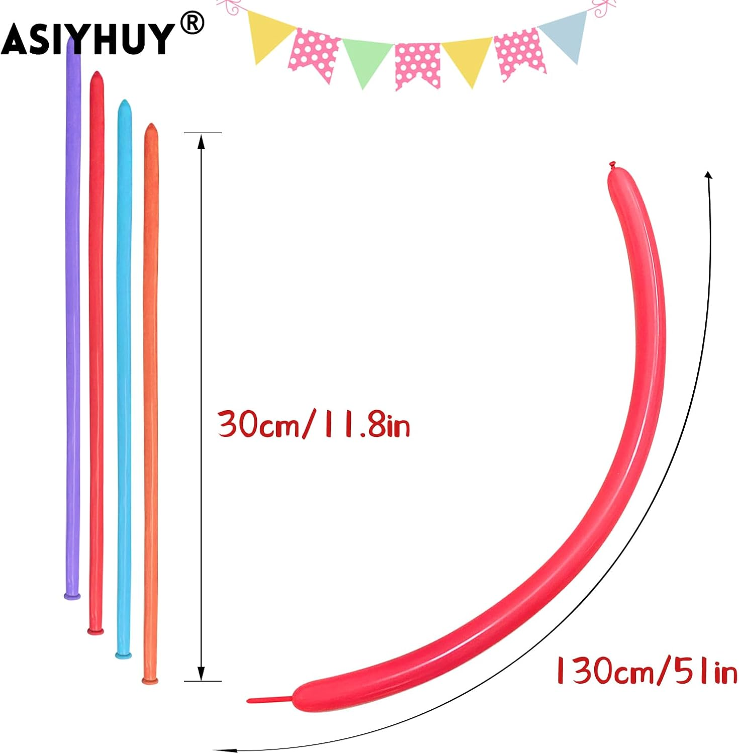 Pastel 260Q Long Balloons 100 Pack Twisting Animal Balloons Assorted Color Thick Latex Modeling Long Magic Balloons for Animal Shape Birthday Weddings Kids' Party Decoration (Pastel Long Balloon) - Black image number 5
