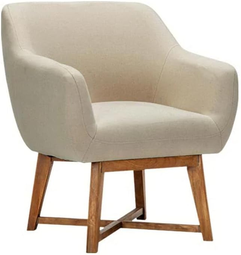 Artiss Armchair Beige Arm Recliner Lounge Dining Chairs Sofa Nursing Seat Occasional Reading Seating Home Living Room Bedroom Furniture, Linen Fabric, Tub Aston Accent Armchairs in 44Cm Height