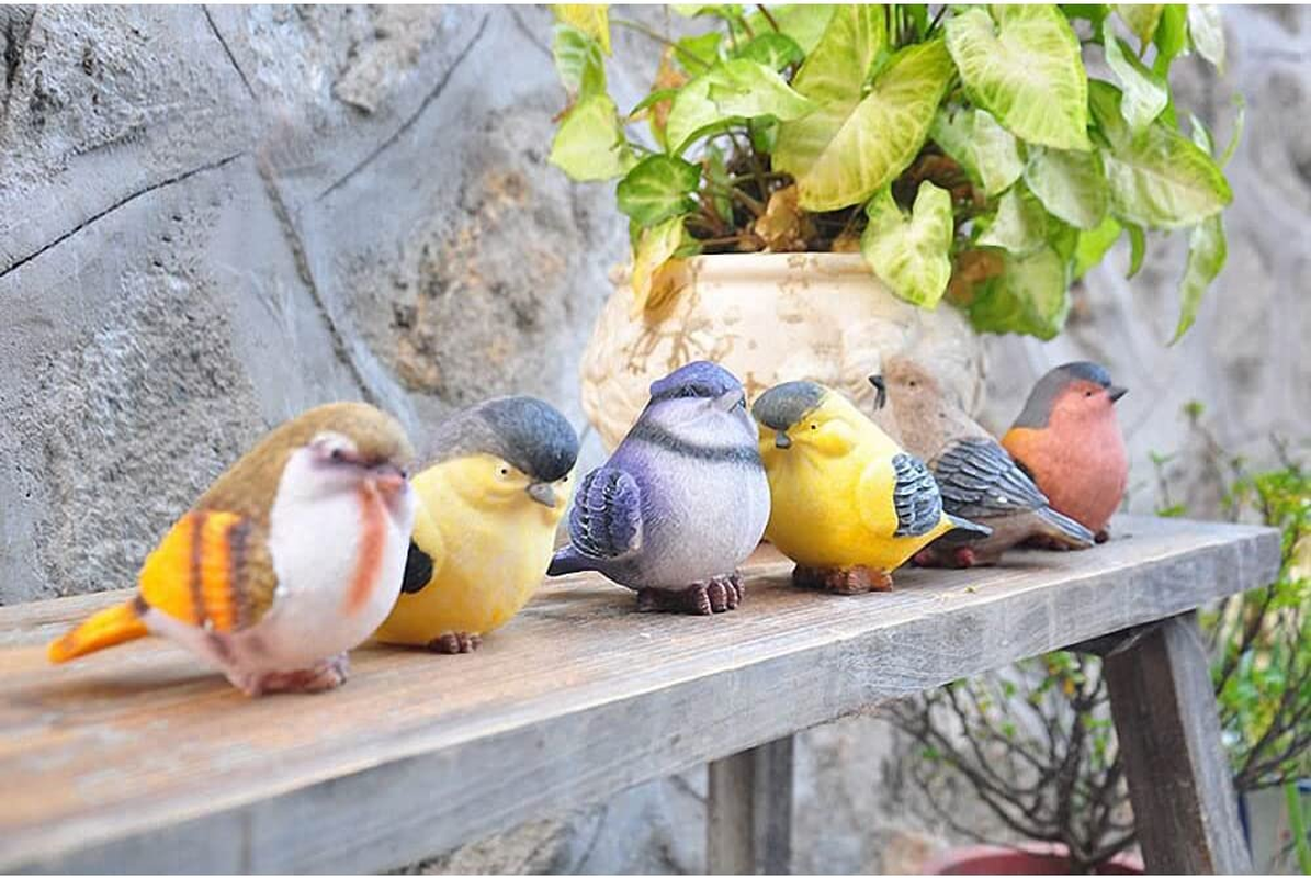 VILIGHT Bird Decor Decorative Birds - Outdoor and Indoor Bird Statues and Figurines - Bird Decorations for Home and Garden - Real Birds Size Set of 6 image number 4