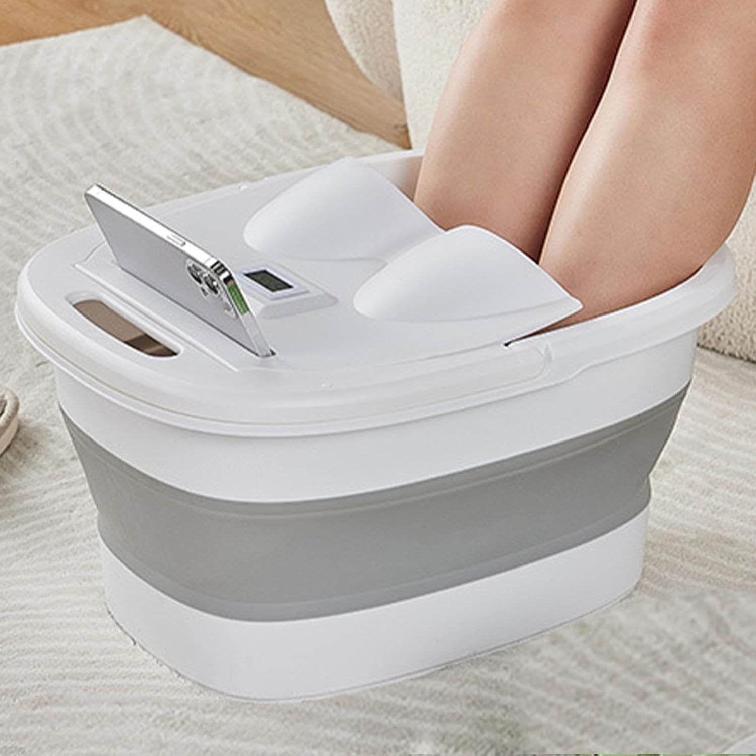 Foot Bath Basin | Portable Foot Basin | Foot Soak Bucket, Foldable Foot Basin Massage Foot Basin Foot Spa Bucket Portable Foot Spa Foot Massage Bucket Soothing Foot Soak Relaxing Foot Basin image number 5