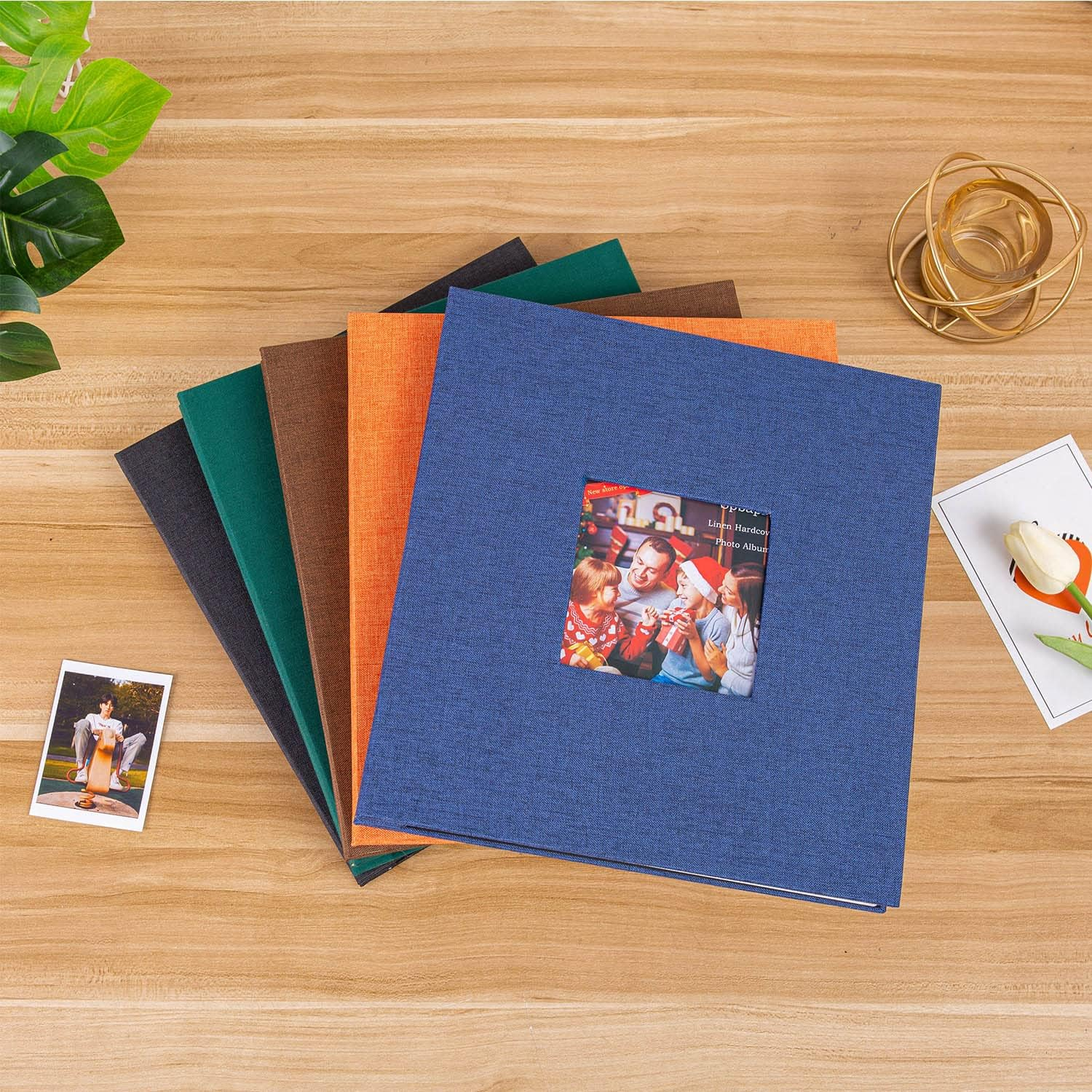 Large Photo Album Self Adhesive for 3X5, 4X6, 5X7, 6X8, 8X10 Pictures Magnetic Scrapbook Album DIY 40 Blank Pages with a Metallic Pen, Blue - 60 In Red image number 4