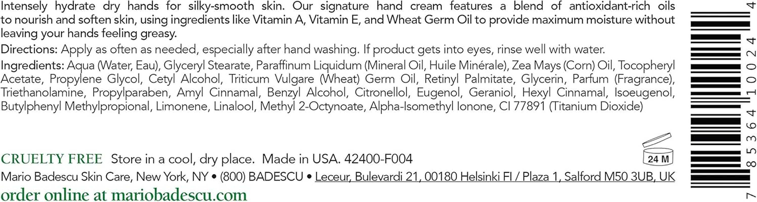 Mario Badescu Hand Cream Vitamin E for Unisex 4 Oz Cream image number 3