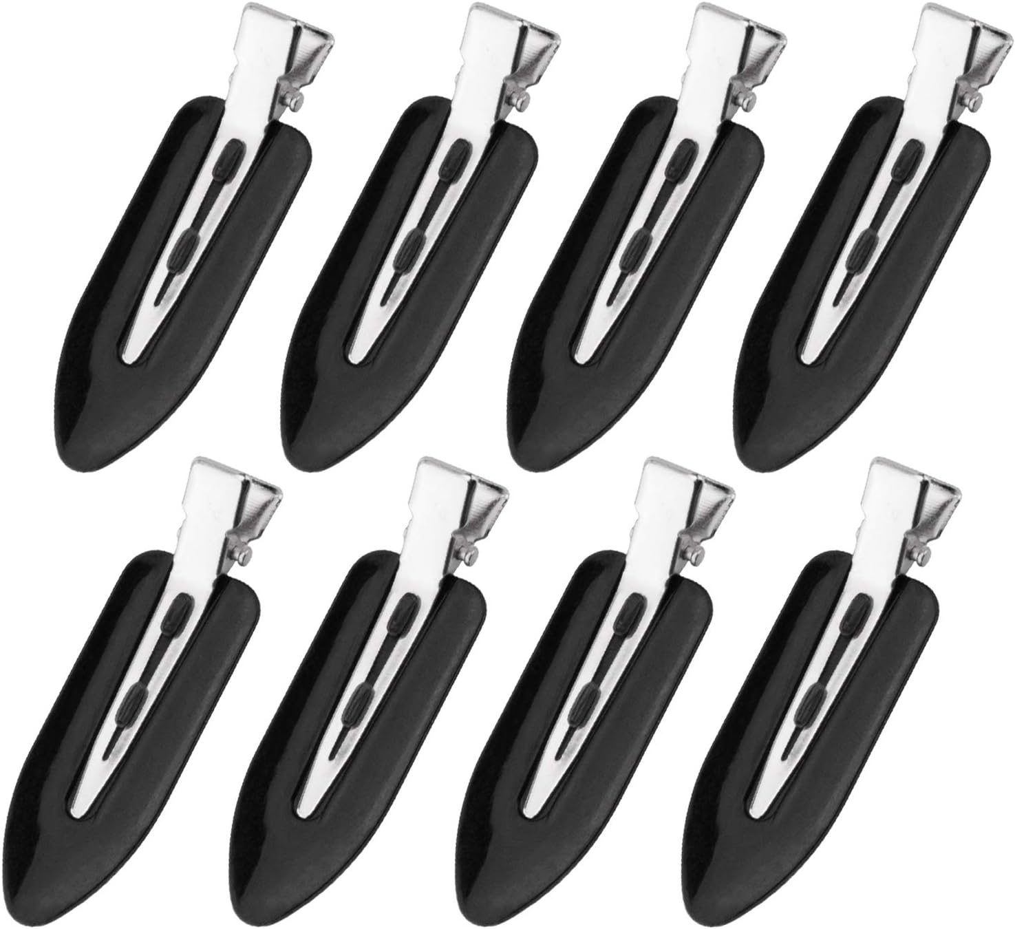 SAVITA Pack of 8 No Clip Hair Clips, No Crease Curl Pin Clips, Hair Clips for Hair Styling, Face Washing, Makeup Application (Black) image number 3