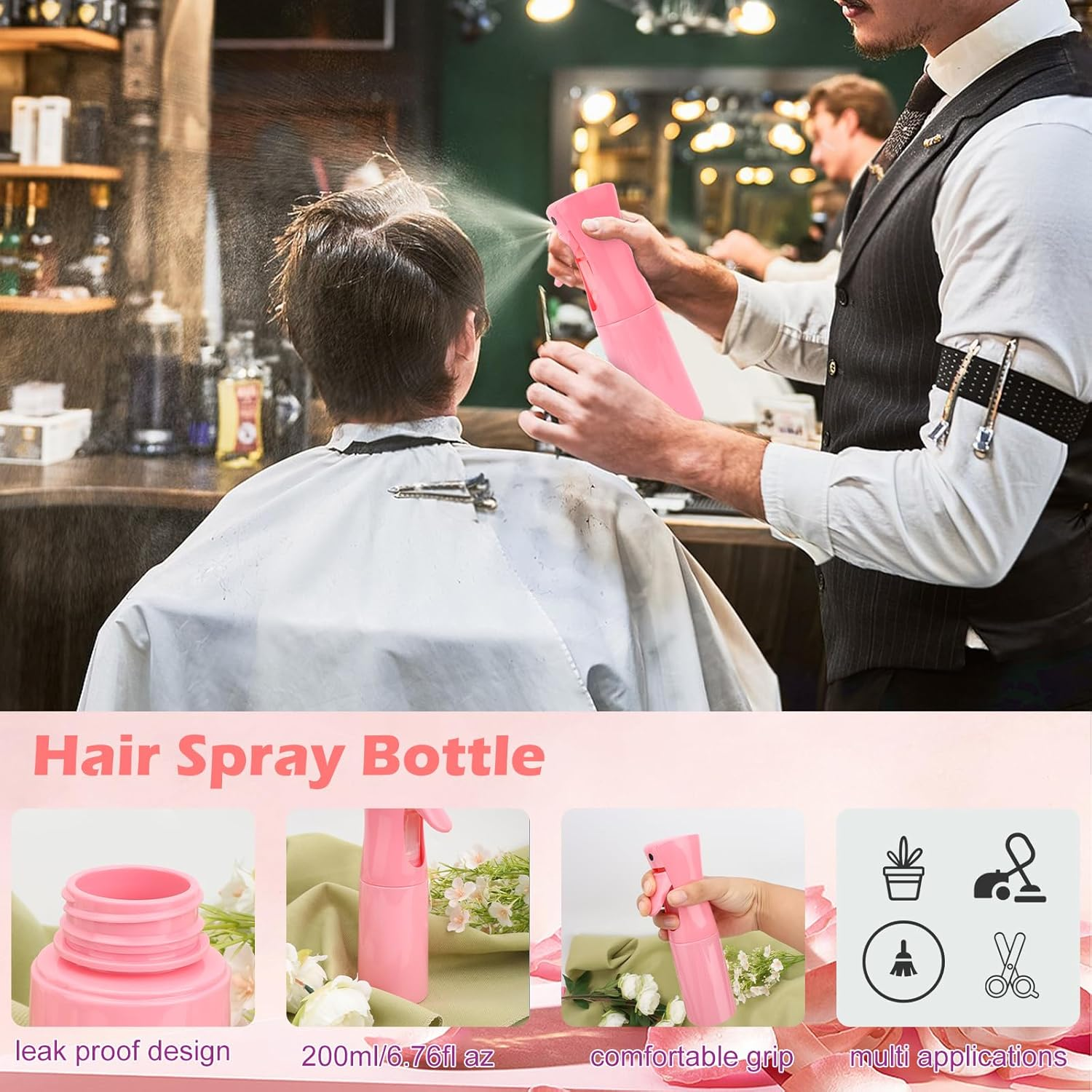 Hair Brush Set, 14 Pieces Hair Brushes, Hair Tools, Includes Transparent Cosmetic Bag, Spray Bottle, Edge Brush, Curling Brush, round Brush, Scalp Brush and Hairpins, Styling Tools