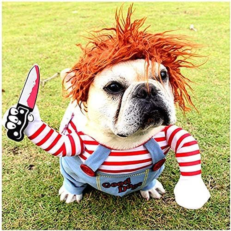 NACOCO Dog Awful Costume Pet Halloween Clothes Cat Cosplay Party Suit Funny Dog Costume Small to Large Dogs (Blue,S) image number 6