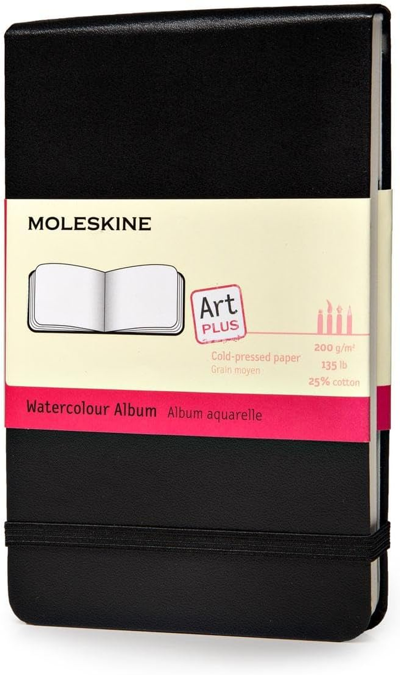 Moleskine Watercolour Hard Cover Notebook - Plain - Pocket - Black, (MM803) image number 1